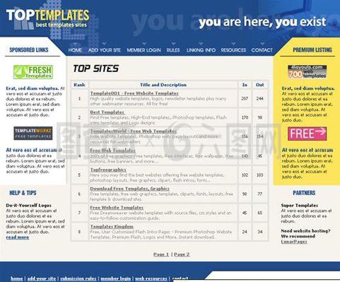 網頁模板排名網站模板